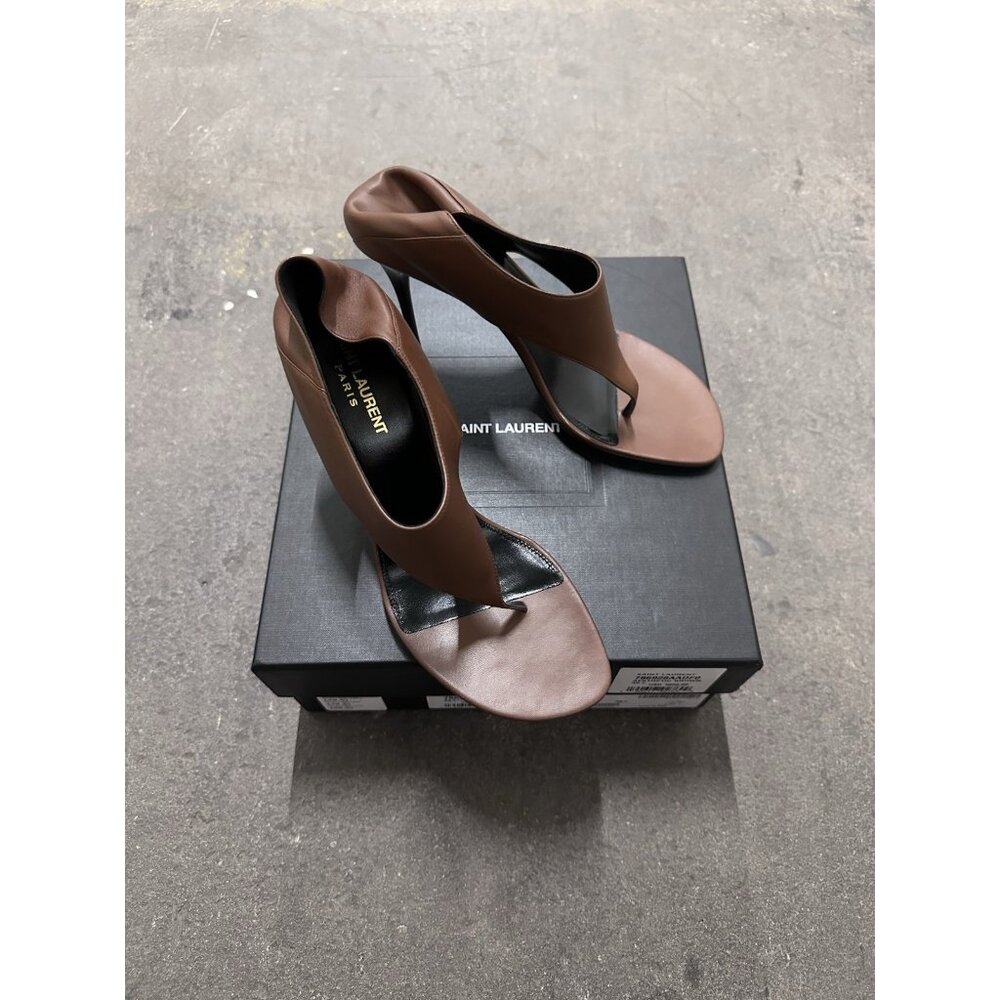 Saint Laurent Bridget Sandal Heels Aesthetic Brown - Picture 8 of 10